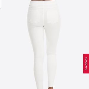SPANX White Distressed Jeans
